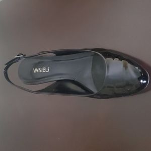 2in black patent leather Van Eli heel